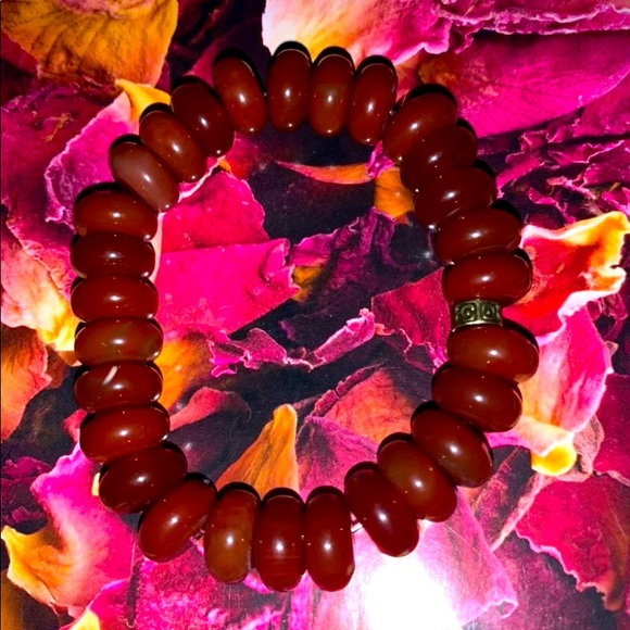 🧿2/$15 New ✋🏼Handmade 10mm Natural Carnelian Rondel Stone Stretch Bracelet - Picture 2 of 12